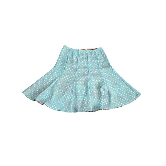 Reversible Floral & Polka Dot A-Line Skirt 27" Length 17" Waist 26" Hips Unbrand - Picture 6 of 7